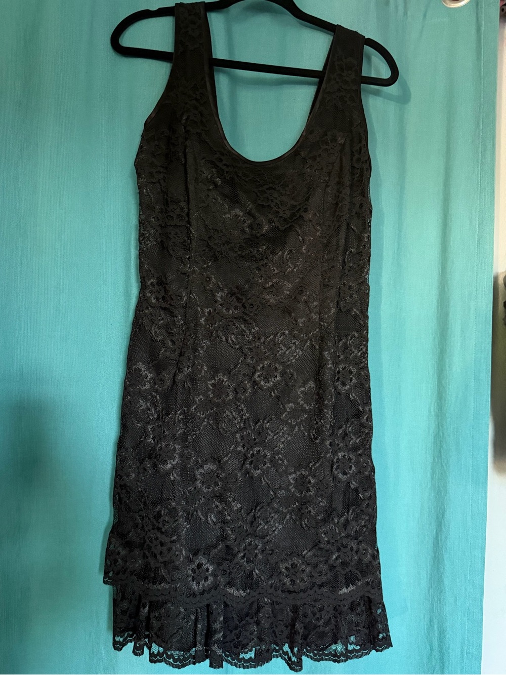 Vintage black lace dress size 10